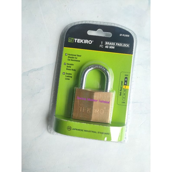 TEKIRO 40 MM Gembok Kuningan Brass Padlock 40mm