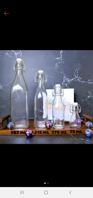 Bormioli Swing Kotak 1 Liter | Botol Kaca 1000 Ml | Botol Kait 1 Liter