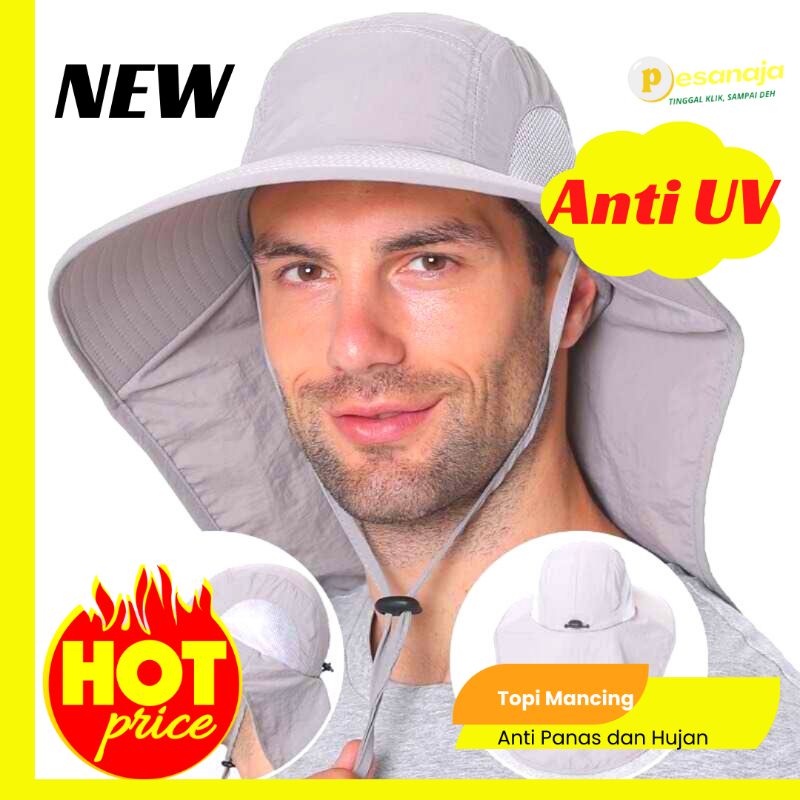 BARU Topi Pelindung Kepala Mancing Jaring Mania Anak Pria Wanita Dewasa Model Jepang Anti Air Hujan 