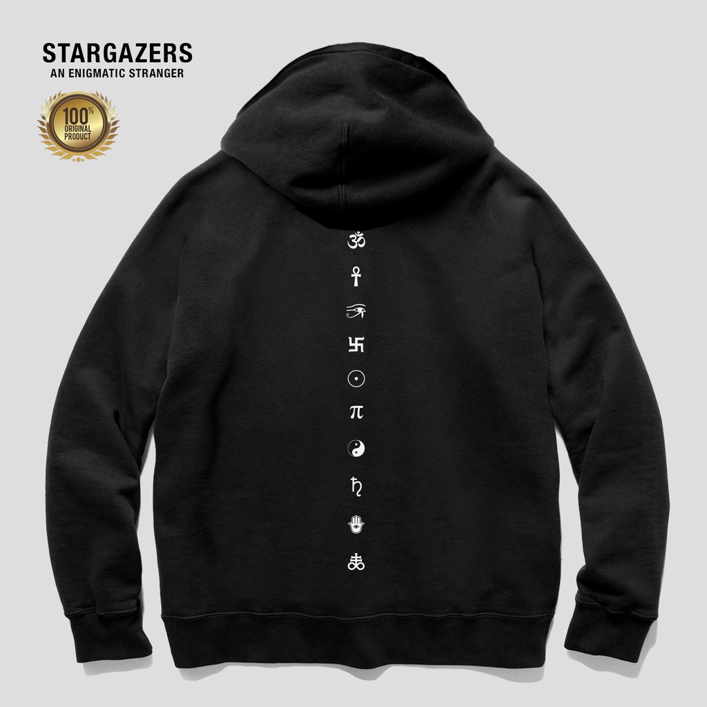 Stargazers Hoodie Symbol Oversized Black