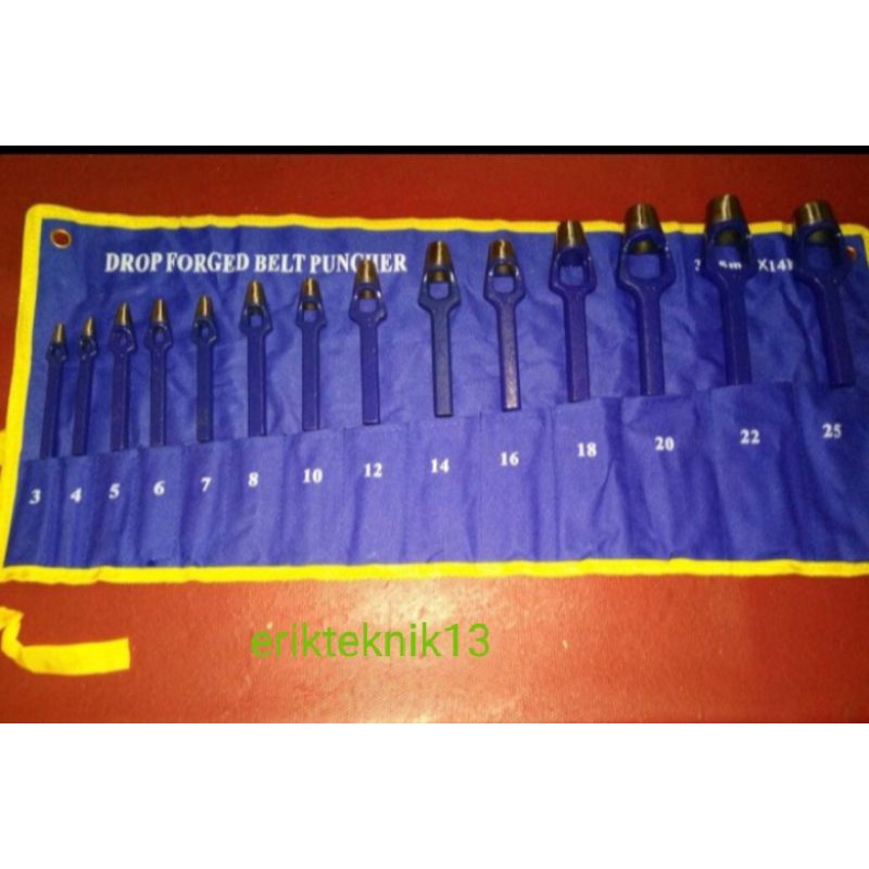 

alat pembolong plat, packing, kulit plong set 14 pcs punch