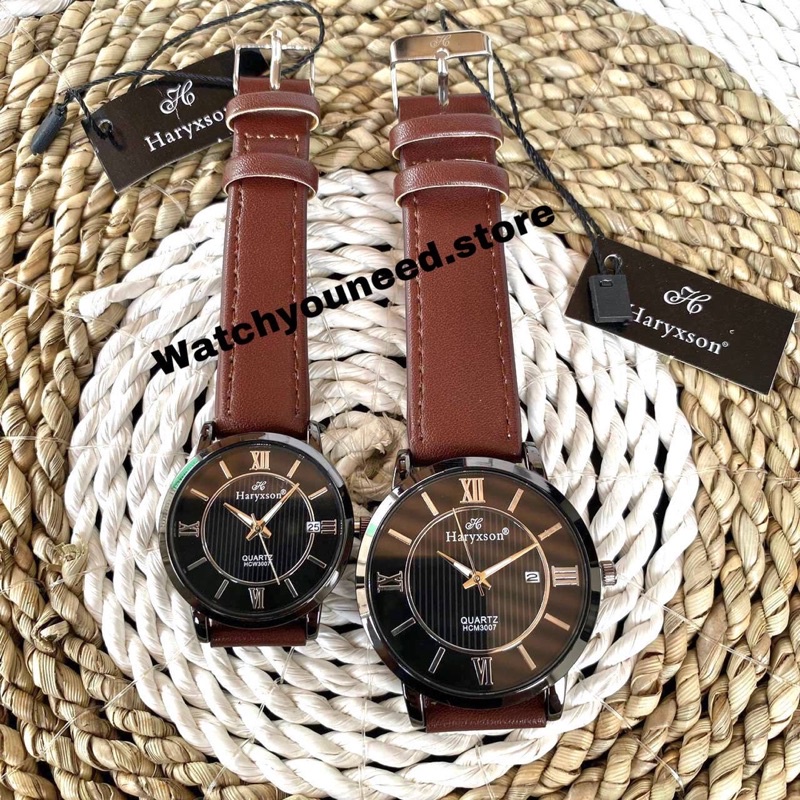 jam tangan wanita anti air terbaru - jam tangan mewah wanita - jam tangan original haryxson model romawi - kulit asli tanggal aktif - free box dan batrai cadangan