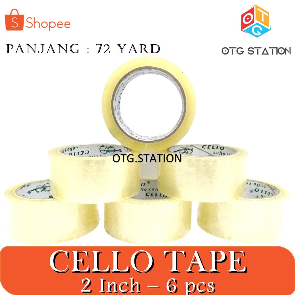 

Cello Tape Bening 2 Inch 6 pcs Isolasi Bening Besar Cellotape Lem Perekat Bening Alat Isolasi Pembungkus OTG STATION