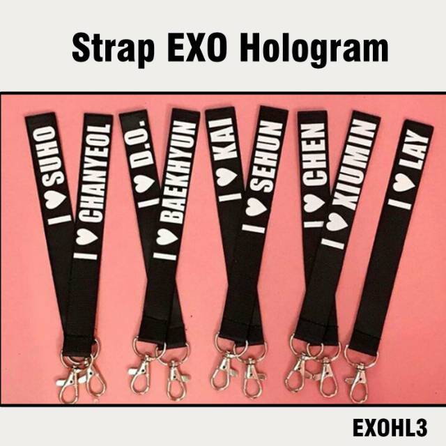 Strap hologram EXO Strap Lanyard Gantungan Kunci EXO BTS