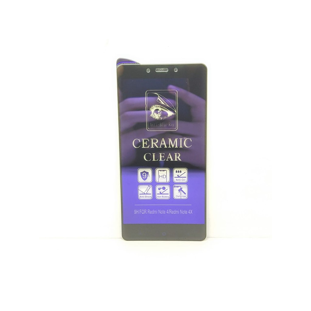 Ceramic CLEAR ANTI BLUE Redmi Note 4 Mediatek 5.5 inch Screen Protector Full Layar Anti Broken