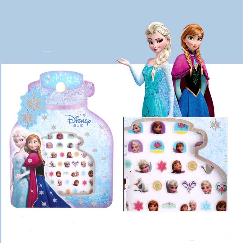 [Elegan] Kartun Stiker Kuku DIY Mickey Mouse Elsa Transfer Decals Putih Putri Perekat Diri Nail Art Dekorasi