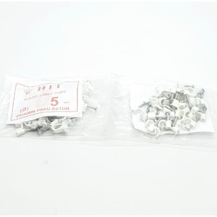 HIT 5mm Klem Kabel 100% JAMIN ASLI Paku Beton  (+/- 40 pcs)