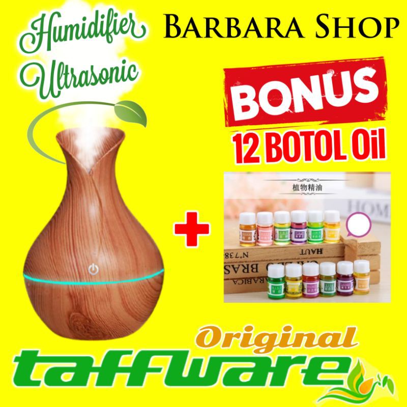 Humidifier Diffuser Aromaterapi Essential Oil Aromatherapy Disfuser Ultrasonic Pelembab Udara-Kuncup - Kayu