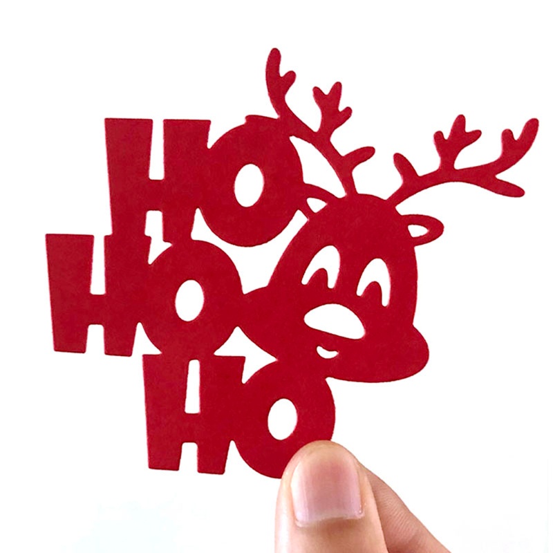 Cetakan Stensil Cutting Dies Motif Ho Ho Ho Ho Ho Bahan Metal Untuk Scrapbook / Craft DIY / Kartu