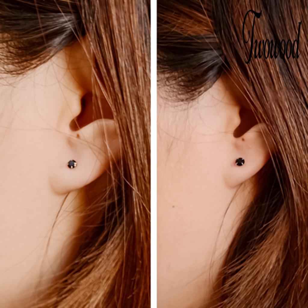 1 Pasang Anting Magnet Tanpa Tindik Bahan Cubic Zirconia Untuk Unisex