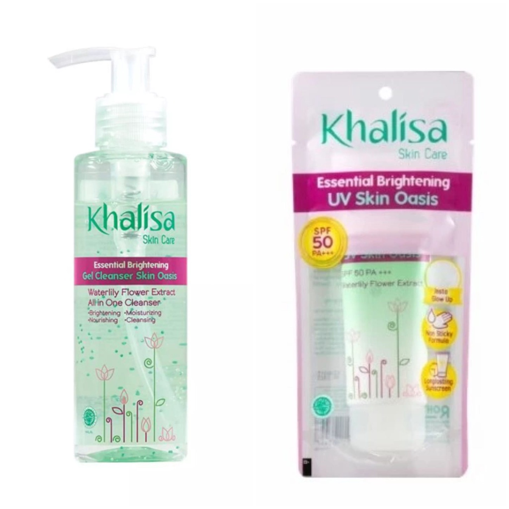 ✦SINAR✦ Khalisa Essential Brightening UV Skin Oasis SPF 50 PA +++ Sunscreen 40g / Gel Cleanser 135g