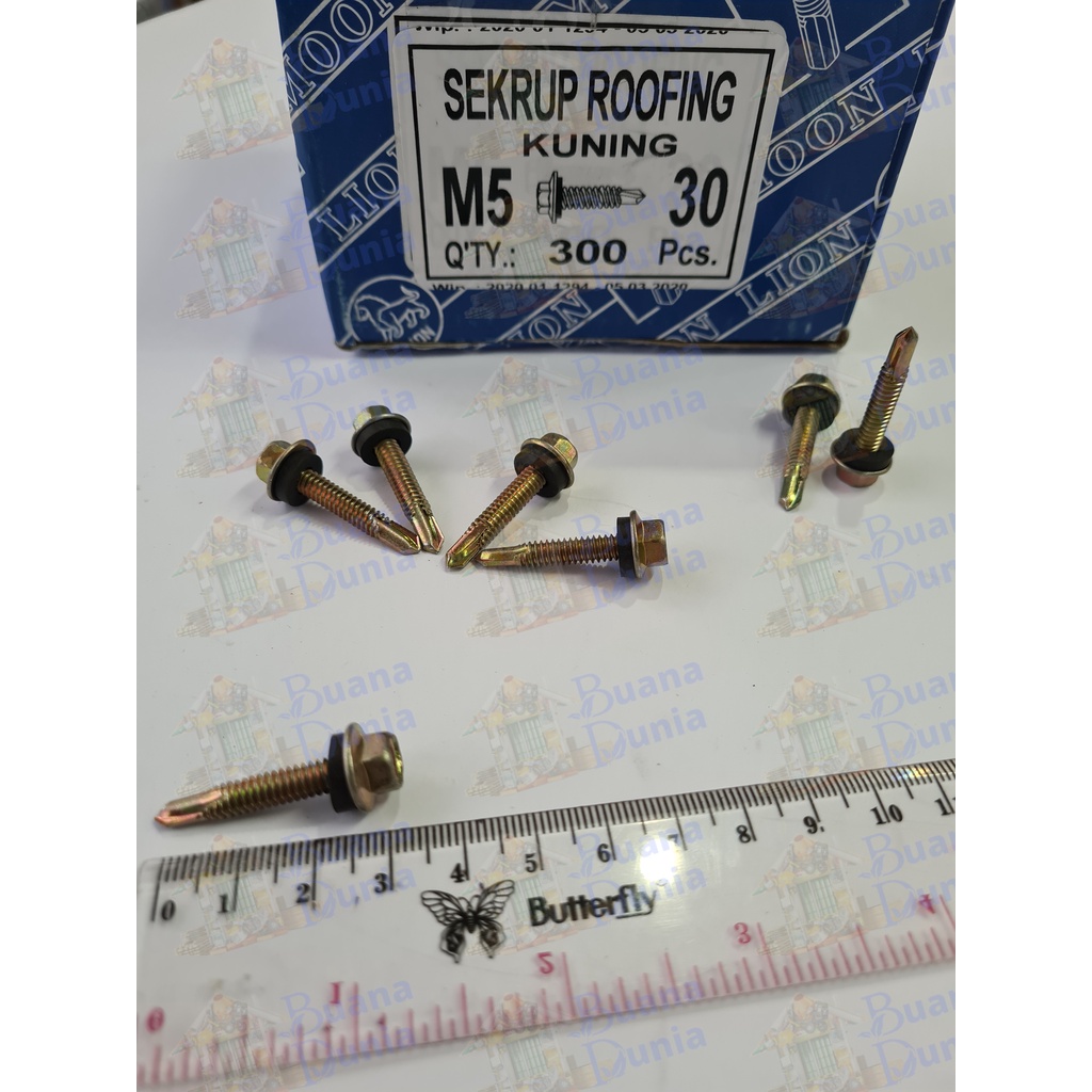 Skrup Baja Ringan LION 12x30 | Baut Roofing | Sekrup Baja Roofing