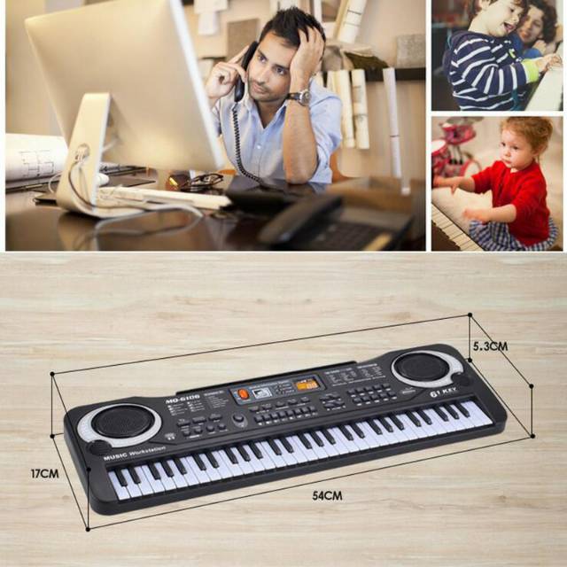 Tma / Mainan Anak Piano Elektronik 61 Keys / Keyboard Electronic 61 Keys Lengkap Mic Dan Charger
