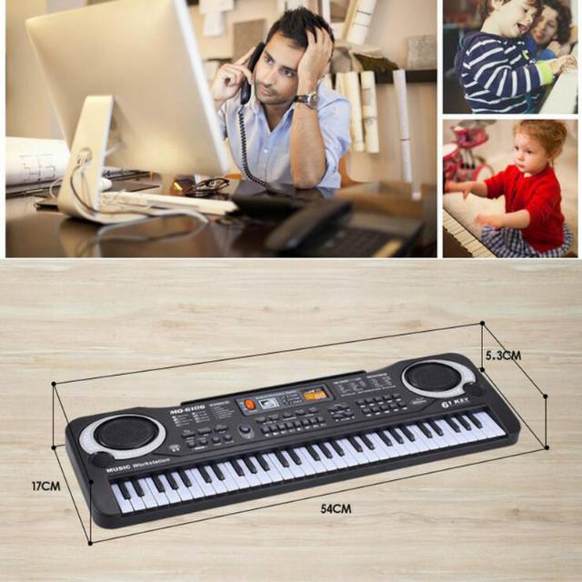 Tma / Mainan Anak Piano Elektronik 61 Keys / Keyboard Electronic 61 Keys Lengkap Mic Dan Charger