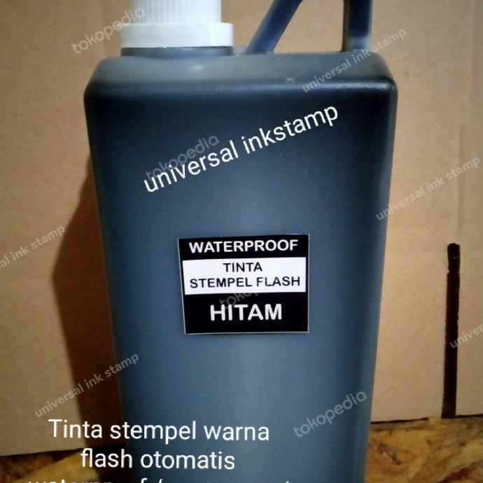 

Tinta stempel Flash WATERPROOF permanen 1 Liter HITAM, TERBARU