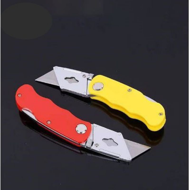 Pisau Cutter Lipat  Foldable Cutter Knife refil isi 5 pcs