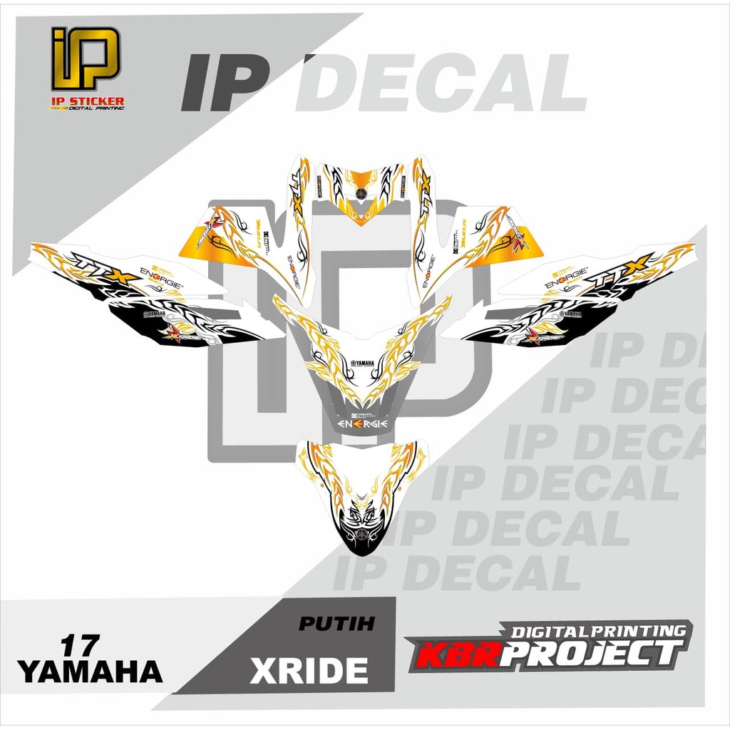 DECAL X-RIDE STICKER VARIASI MOTIF GRAFIS DECAL MOTOR YAMAHA X-RIDE 17 CUSTOM BEBAS BISA