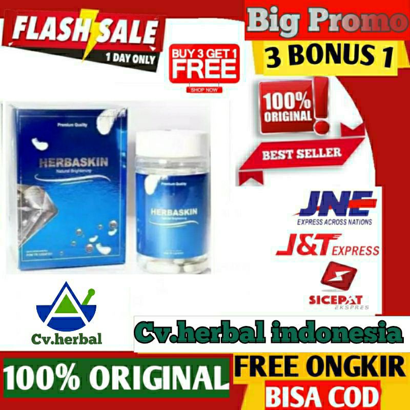 HERBASKIN - Herbaskin Asli Kapsul Pemutih isi 50 Herbaskin Natural Brightening Suplemen