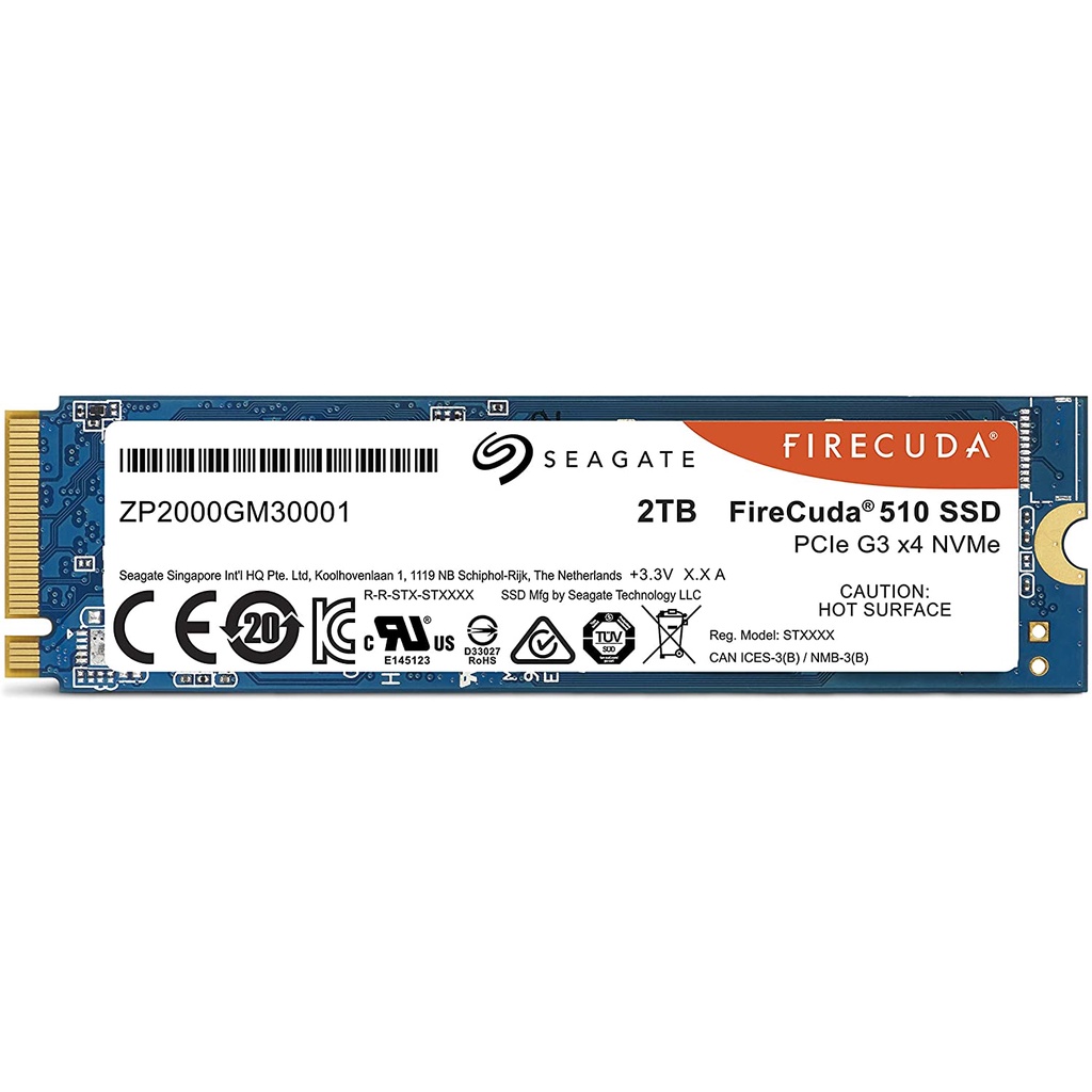 SEAGATE Firecuda SSD 510 2TB M.2 NVMe 1.3 SSD PCIe Gen3