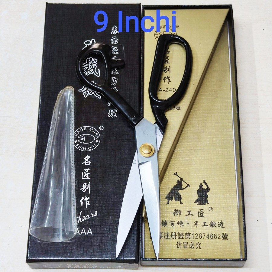 Gunting Kain Kualitas Taiwan Pegangan Lapisan Karet - 9 Inchi