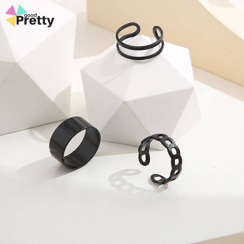 3pcs / Set Cincin Jari Knuckle Gaya Vintage Punk Hip-Hop Korea Untuk Pria Dan Wanita - PD