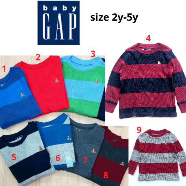  KAOS  ANAK BAYI BABY GAP  LENGAN  PANJANG  GAP  WAFFLE KNIT 