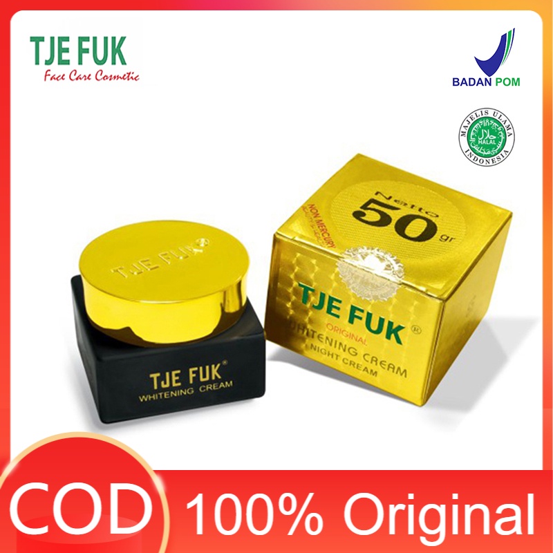 Tje Fuk Original Whitening Night Cream Skincare Perawatan Pelembab Pemutih Wajah Krim Malam BPOM 50g
