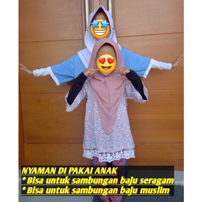 Manset tangan anak/ Sambungan Baju Seragam atau Baju Muslim | usia 6- 12 th