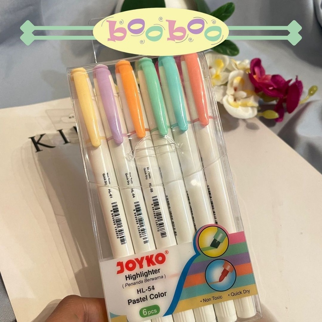 

TOKOBOOBOO | Highlighter pastel joyko / penanda warna 6 pcs atk sekolah atk kantor