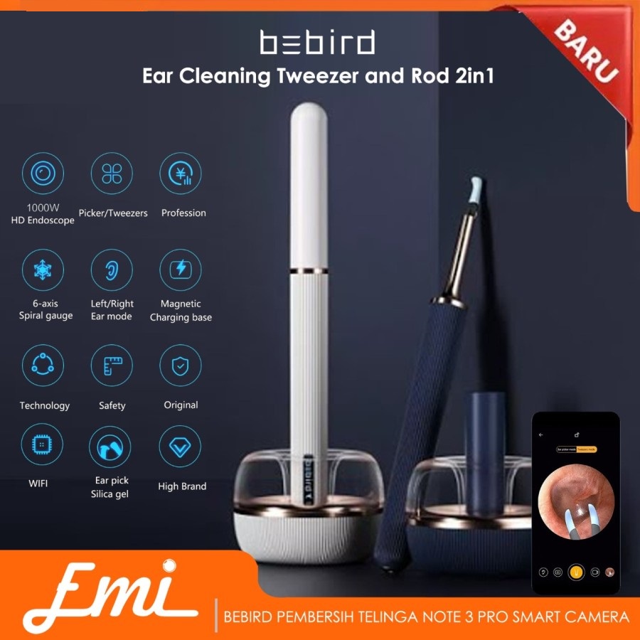 Bebird Pembersih Telinga Note 3 Pro Smart Camera Korek Kuping