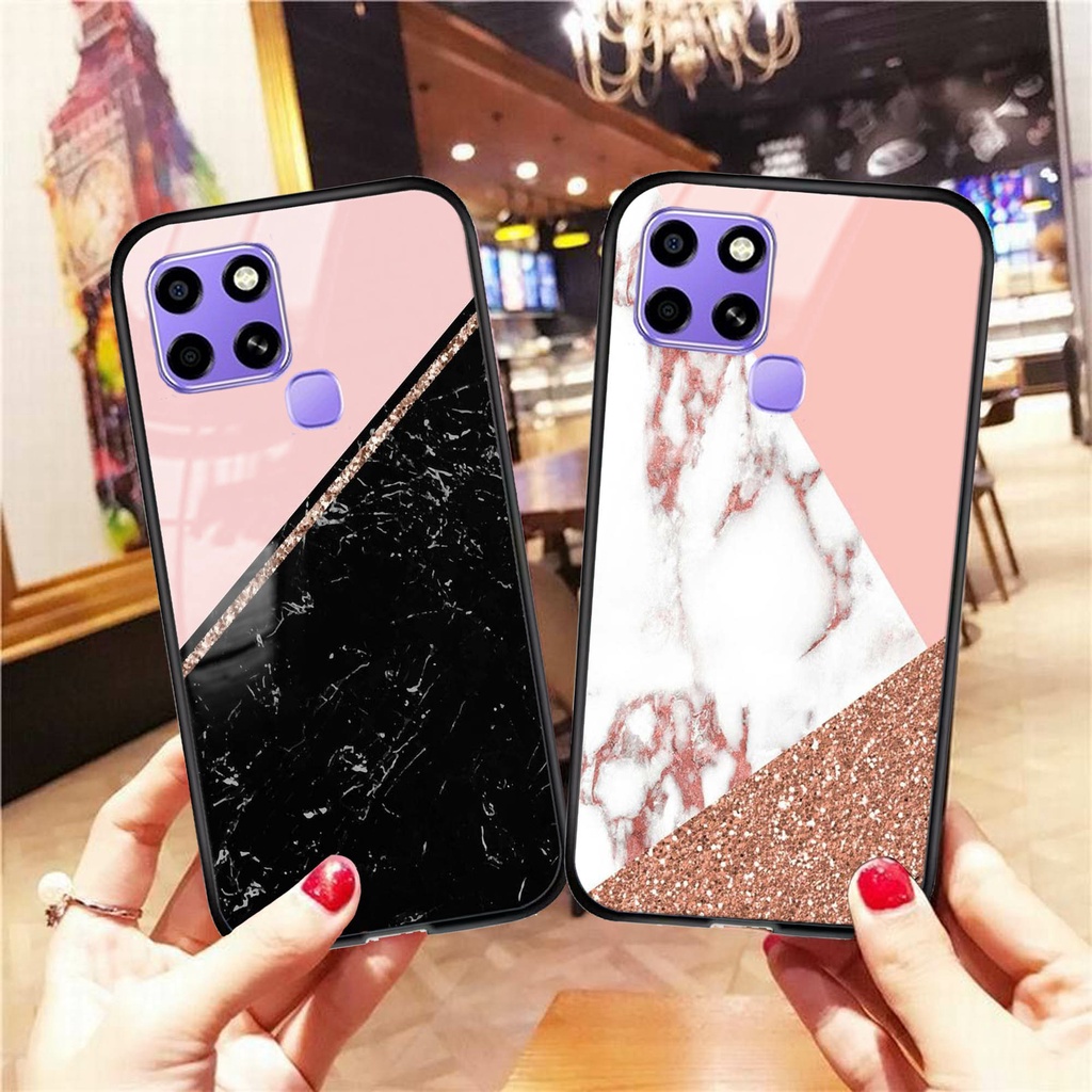 [M7] Case Glass INFINIX SMART 6 - Case hp - Casing hp - Kesing Kilau- Kesing handphone - Case handph