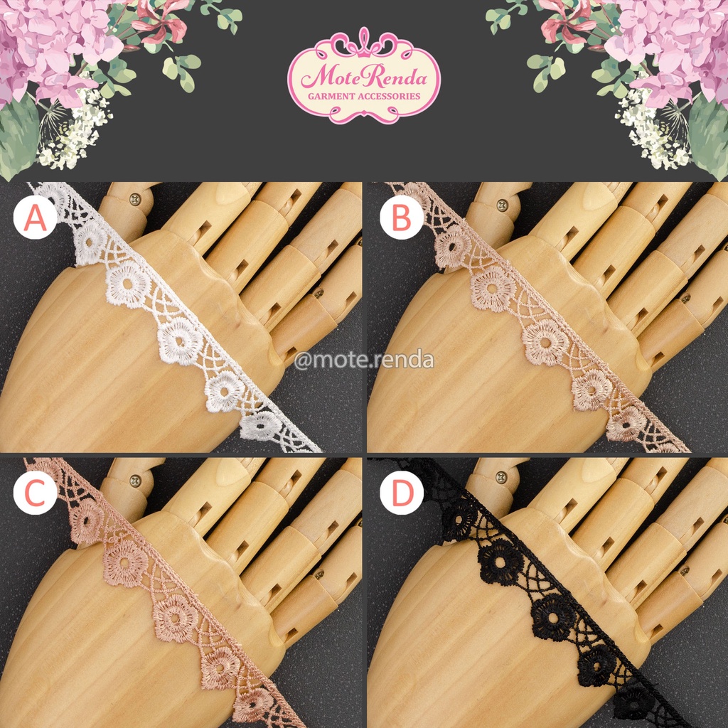 Renda giper, lebar 2cm (harga per 50cm) kode 5GPB20