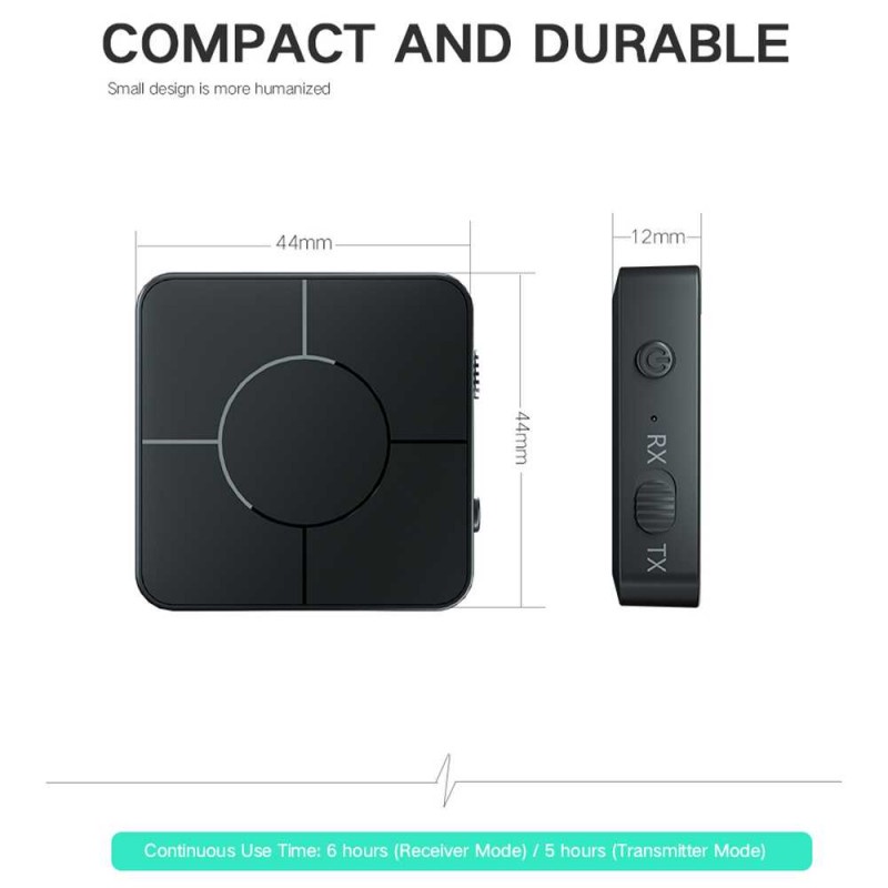 Audio Bluetooth 5.0 Transmitter Receiver 2 in 1 Universal RCA AUX K6