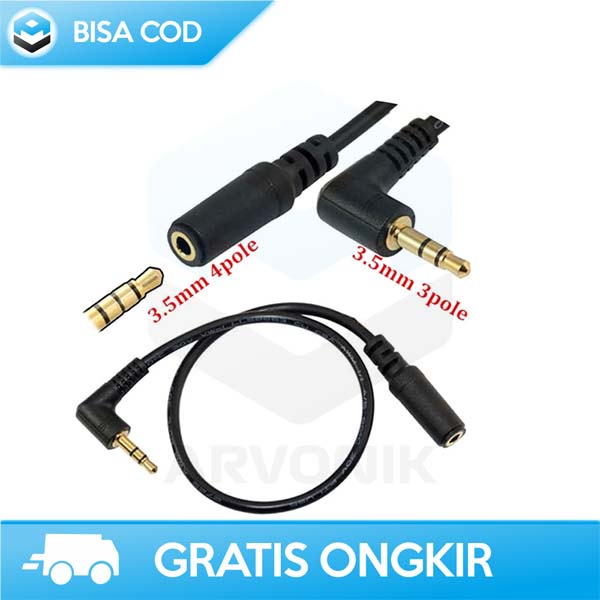 CONVERTER AUX CABLE AUDIO GOLD PLATE KABEL TPU 4 POLE JACK 16 CM 3.5MM