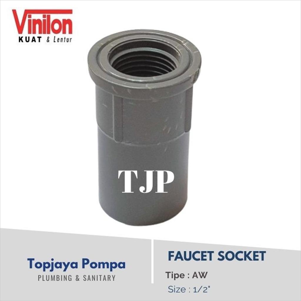 FAUCET SOCKET PVC AW VINILON 1/2&quot;