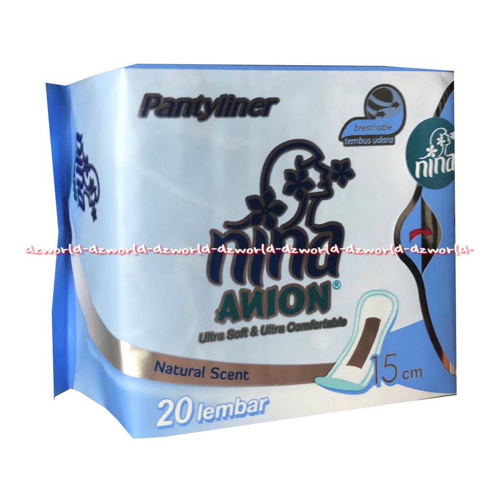 Nina Anion Panty Liner 20 Lembar Naturall Scent Bagus Biru 15cm