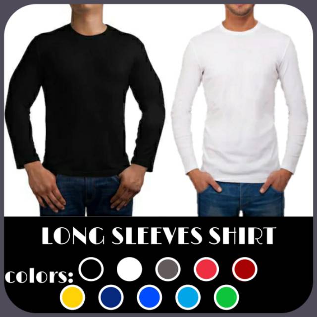 KAOS POLOS LENGAN PANJANG PRIA WANITA BAHAN KATUN PREMIUM