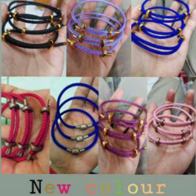 Gelang kawat dobel serut / GROSIR MIX WARNA Gelang serut / Gelang tali / Titanium / Stainless