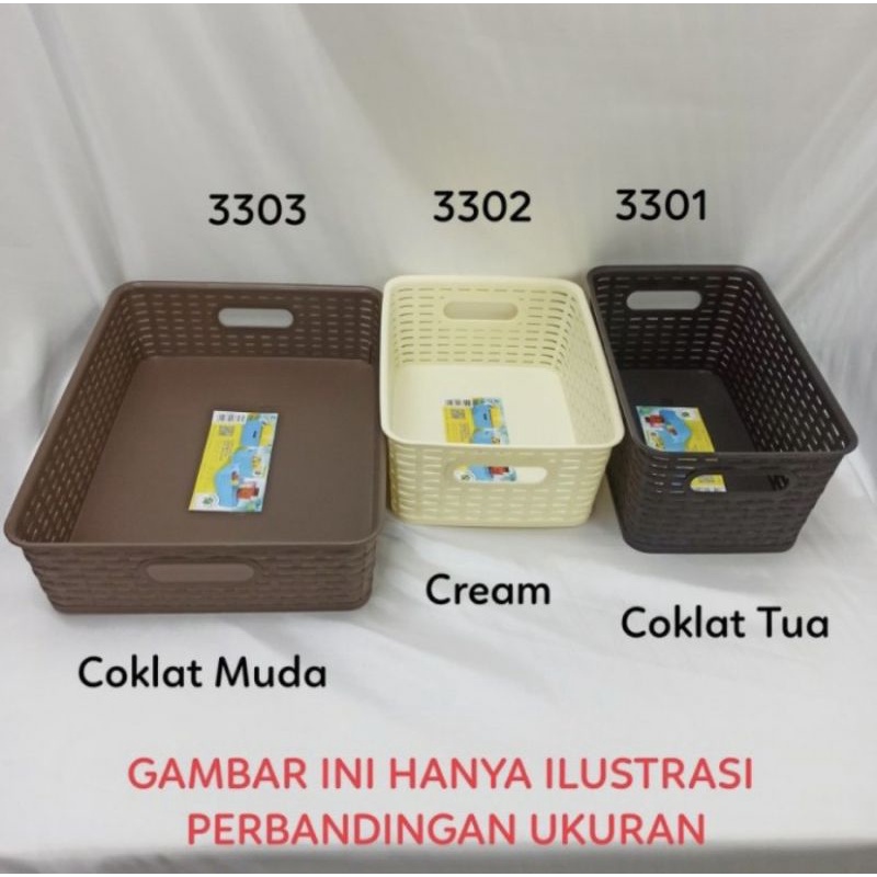 Keranjang Mini Serbaguna / Container Box Organizer / Green Leaf 3302