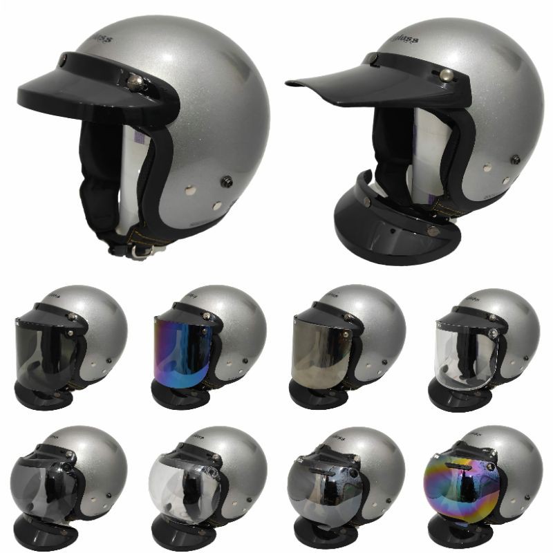 Helm Cargloss Retro Hitam Doff