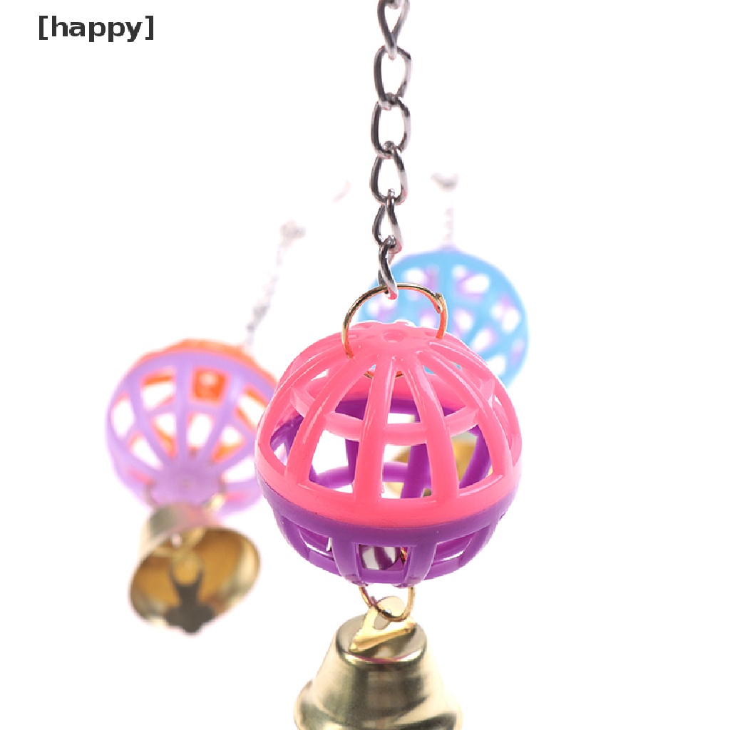 HA Pet Parrot Bird Cockatiel Bell Swing Ball Hanging Cage Toy Pet Supplies ID