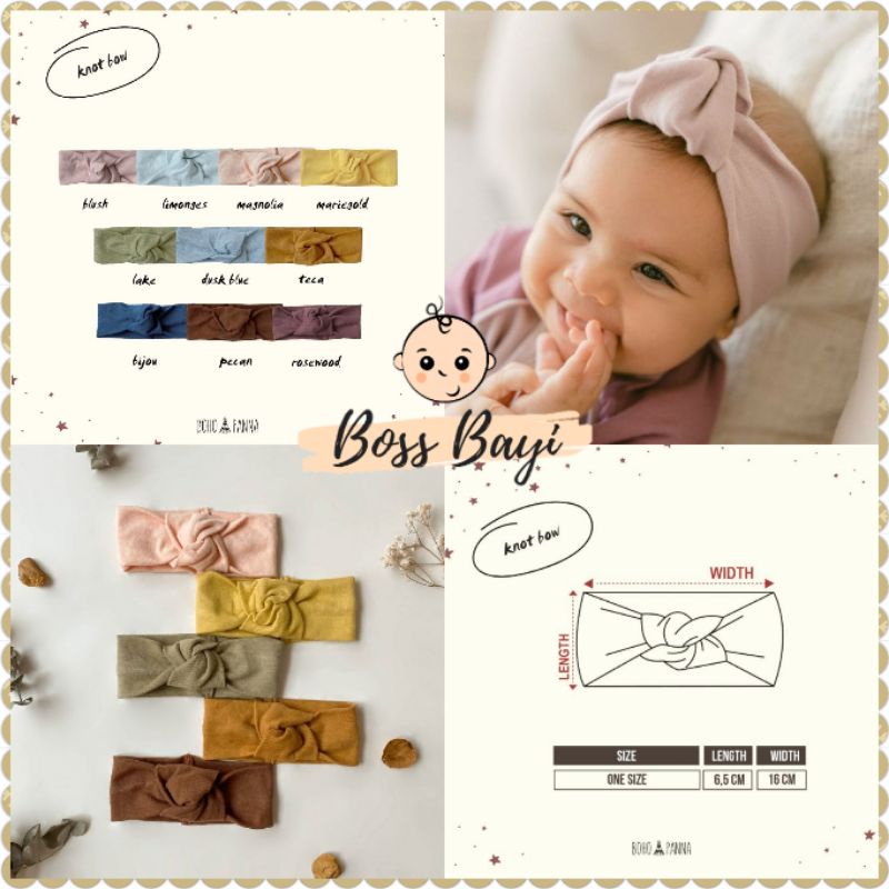 BOHOPANNA - Knot Bow (Bando/Bandana/Headband Bayi)