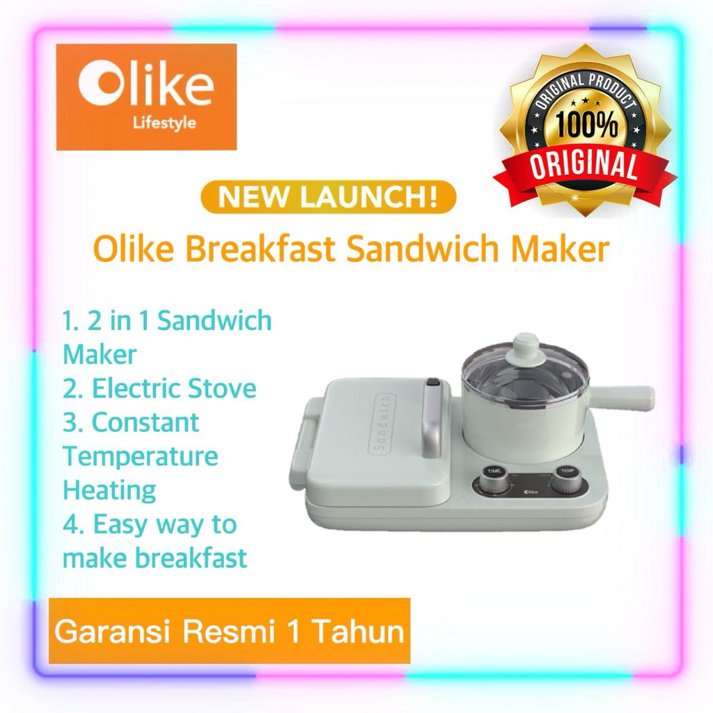 OLIKE BREAKFAST SANDWICH MAKER - GARANSI RESMI 1 TAHUN