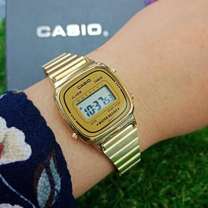 jam wanita emas la-670wga-9 jam tangan casio digital gold original