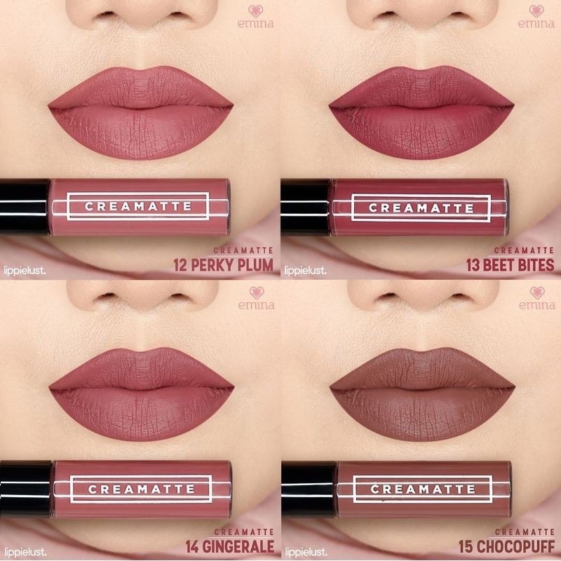 [ib] lengkap shade 01 - 19 -- Emina creammatte lipcream -- emina lip cream -- emina lipcream matte
