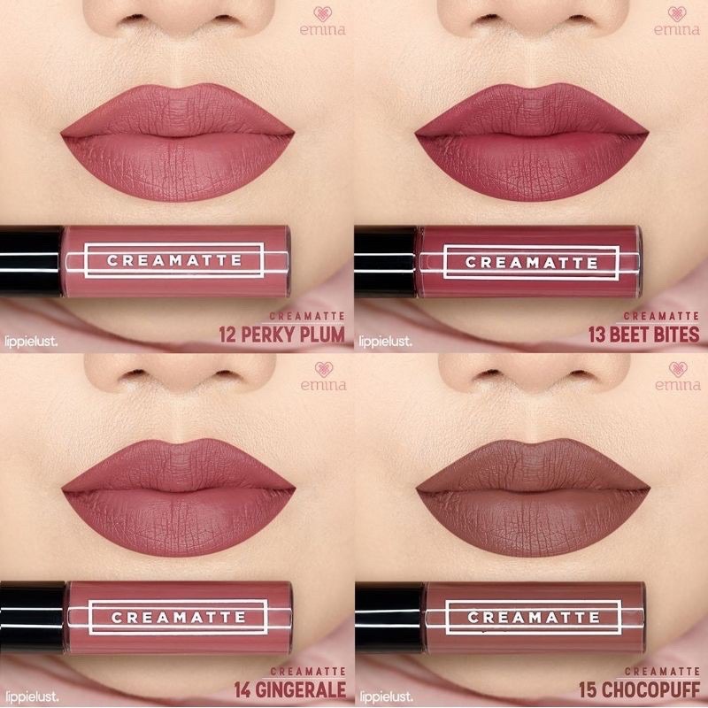 [ib] lengkap shade 01 - 19 -- Emina creammatte lipcream -- emina lip cream -- emina lipcream matte