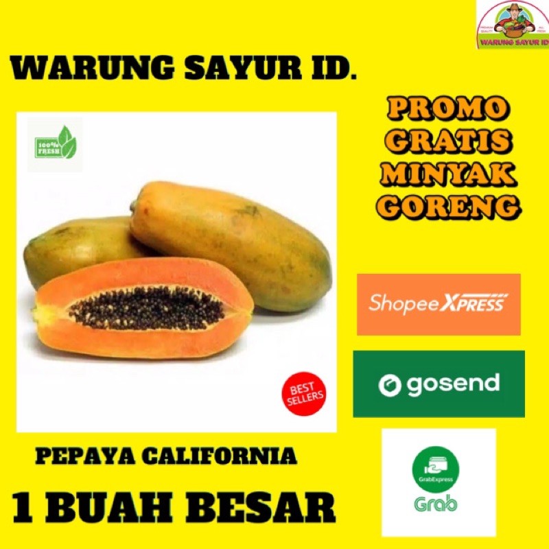 

WARUNG SAYUR|PEPAYA CALIFORNIA 1 BUAH | BUAH SEGAR | BUAH ONLINE