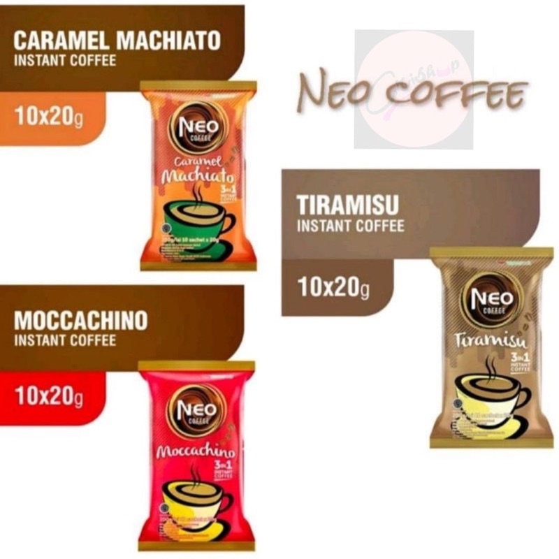 

CRIShop - Neo Coffee Neo Kopi 10sachet | Caramel Machiato Moccachino Tiramisu