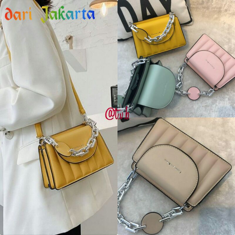 Tas Selempang rantai keren Wanita Branded Batam Import Kerja Pesta G1680 T6494