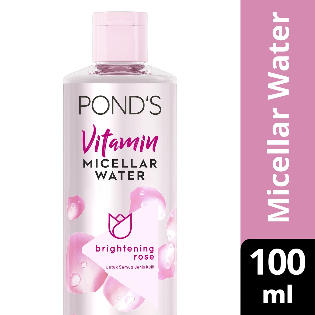 PONDS VITAMIN MICELLAR WATER (MAKEUP REMOVER) BRIGHTENING ROSE 100ML (Gimmick)